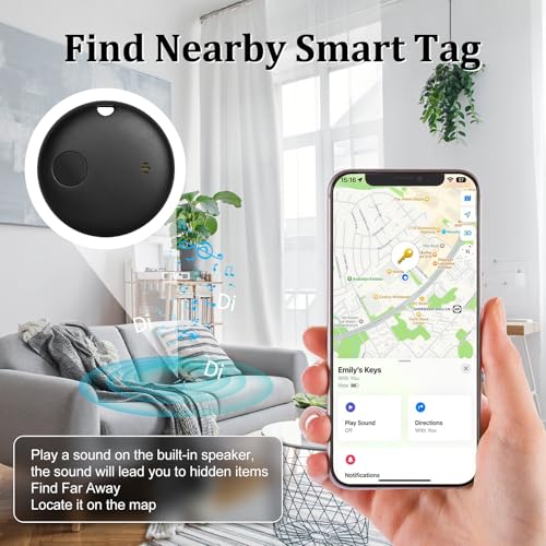 Geevon Smart Tag-2 Pack Bluetooth Tracker Work with Apple Find My (iOS Only).Item Finder for Keys, Wallet,Backpack, Luggag...