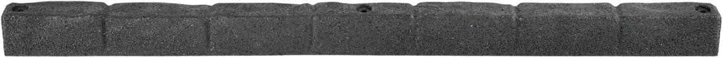 Rubberific 4' Rubber Cobblestone Flexible No Dig Landscape Mulch Border Edging with Anchoring Spikes for Lawns, Gardens, and Flower Beds (6, Gray)