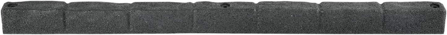 Rubberific 4' Rubber Cobblestone Flexible No Dig Landscape Mulch Border Edging with Anchoring Spikes for Lawns, Gardens, and Flower Beds (8, Gray)