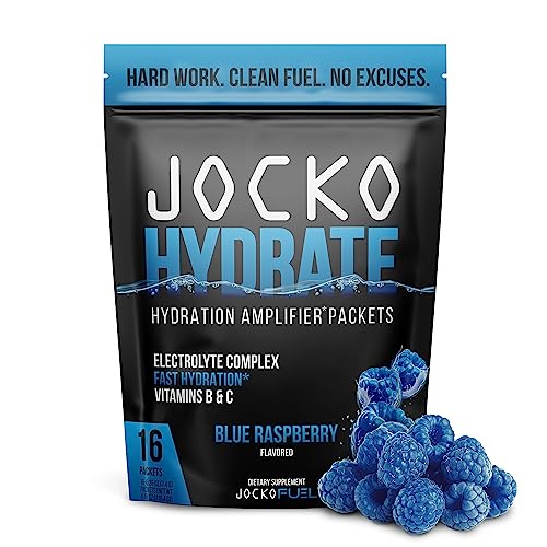 Jocko Fuel Hydrate Electrolytes Powder Packets Low Sugar - Hydration Amplifier Packets for Recovery, Dehydration, & Exerci...