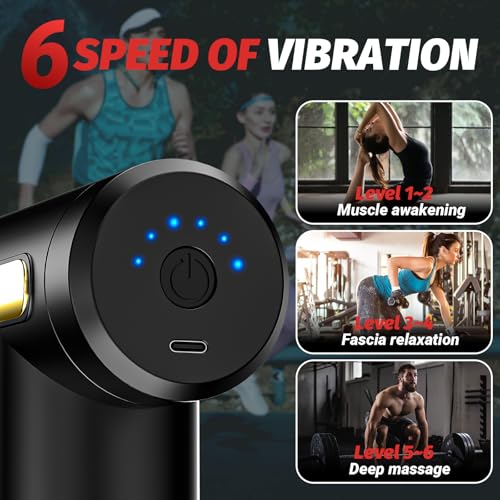 Brantefa Massage Gun, Small Travel Tool, Massage Gun Deep Tissue,Percussion Handheld Portable Muscle Massager Tool for Ful...