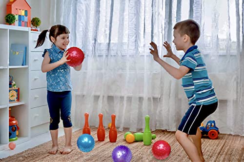 Bedwina Knobby Balls - Bulk 7 Inch Sensory and Spiky Massage Stress Balls for Toddlers, with Pump, Fun & Bouncy for Toddle...