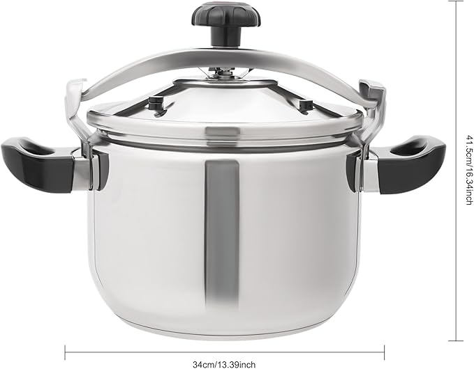 23.25QT Stainless Steel Pressure Cooker, 60Kpa Large Steamer Cooking Pressure Canner, Safety Valves, Compatible with Induction and Gas Stovetops for Family or Commercial