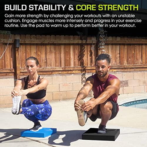 ProsourceFit Exercise Balance Pad, Non-Slip Cushioned Foam Mat & Knee Pad for Fitness and Stability Training, Yoga, Physic...