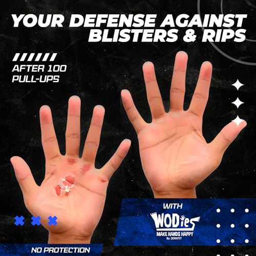 JerkFit WODies Gymnastics & Weightlifting Grips with Wrist Wraps – 3 Hole Versatile Gym Gloves for Pull Ups, Gym Training...