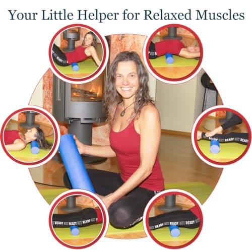Foam Roller Back Leg Muscle Pain - Small Size Hard Density EVA Muscle Recovery Roll Ø3.75"x18" for Physical Therapy, Helps...