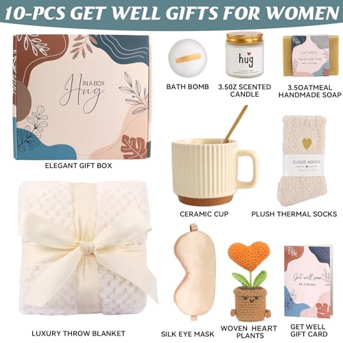Women's Self-Care Get Well Soon Women's Gift Basket Post-Surgery Recovery Care Set Sympathy Gift Basket Thoughtful Care Gi...