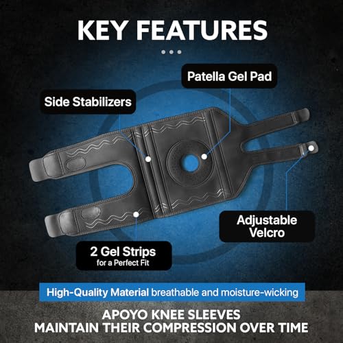 APOYO Knee Brace for Women & Men - Knee Compression Sleeve For Pain Relief, Meniscus Tear, ACL, Arthritis, Joint Pain Reli...