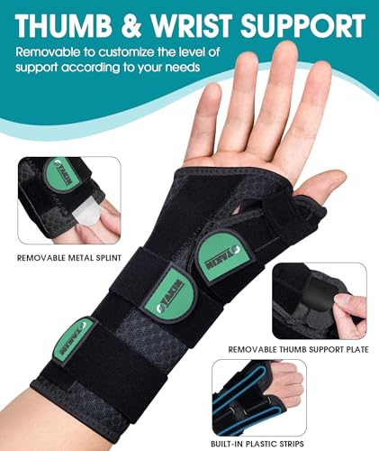 Oyakin Wrist Brace with Thumb Support for Carpal Tunnel, Thumb Brace for De Quervain's Tenosynovitis, Tendonitis, Thumb Sp...