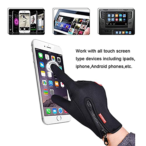 FOXLVDA Winter Warm Gloves for Men and Women, with Windproof and Waterproof Features, Sensitive Touch Screen Texting Finge...
