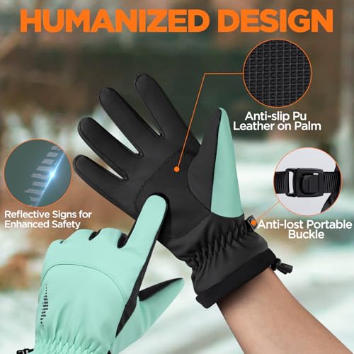 rivmount Winter Waterproof Ski Snow Warm Gloves for Women Men, Windproof Cold Weather Thermal with Touchscreen Fingers, fo...