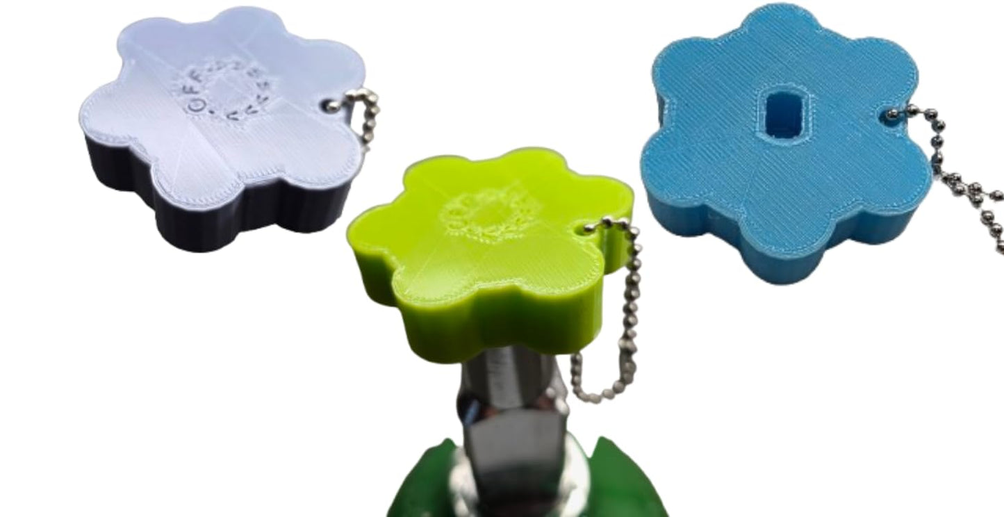 2 3D Printed Medical Oxygen Cylinder Wrench Knob, Oxygen knob Keychain, Durable USA Made, Fits Oxygen CGA-870 Post Valves - Oxygen Tank Key Wrench, Oxygen Wrench, Medical Oxygen Knob Random Color