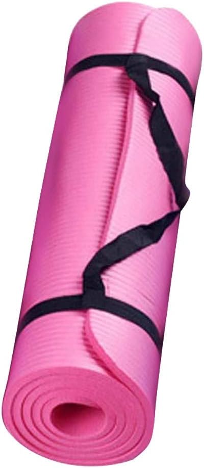 Yoga Mat with Strap 5mm Thick Non Slip Anti-Tear High Density Exercise Mat with Carrying Strap Hot Yoga Mat for Fitness, H...