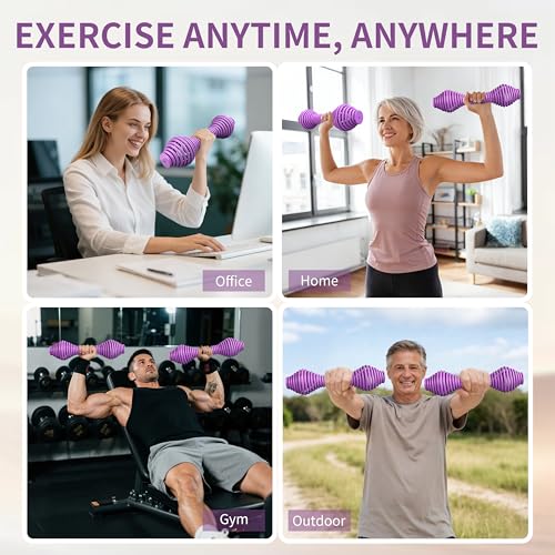 WITSPARKLLE 5.5 lb Dumbbells Set of 2 for Women, Spring Dumbbell Set with Solid Steel Core, Non-Slip Hand Weights for Home...