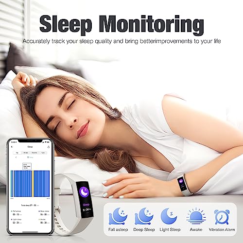 Zeacool Fitness Tracker with Heart Rate Blood Oxygen Blood Pressure Sleep Monitor,1.10''AMOLED Touch Color Screen,IP67 Wat...