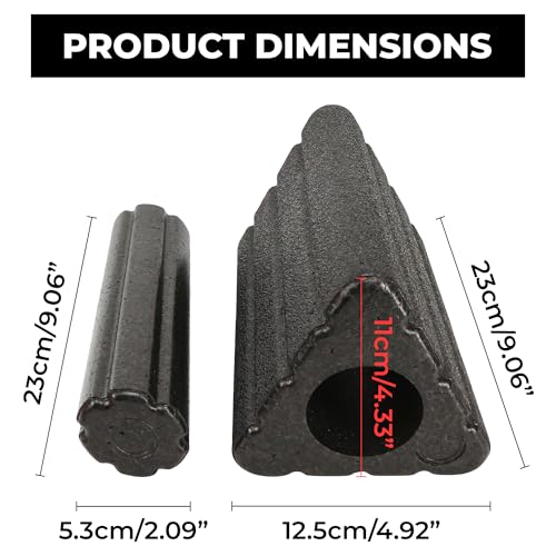 Yoga Blocks 2 in 1 Triangle Foam EPP Roller, 9x5x4 Inch Triangular Wedge Block for Neck Waist HIPS Back Legs, High Density...