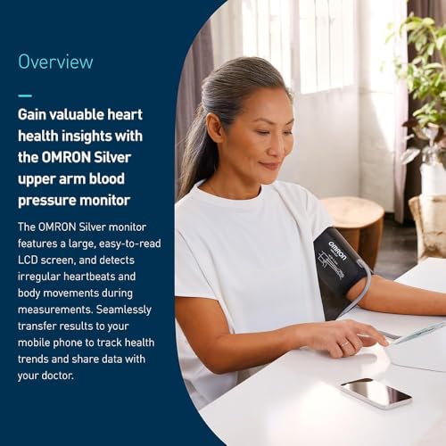 OMRON Silver Blood Pressure Monitor for Home Use & Upper Arm Blood Pressure Cuff - #1 Doctor & Pharmacist Recommended Bran...