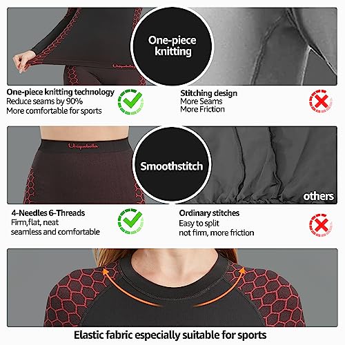 UNIQUEBELLA Womens Thermal Underwear Long Johns Base Layer Set for Women Athletic Underwear Set