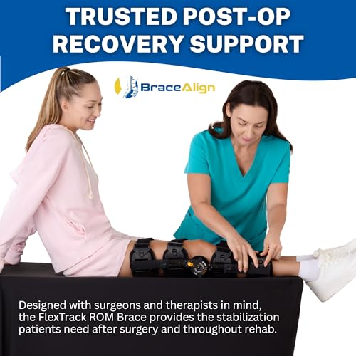 Brace Align FlexTrack ROM Telescoping Post Op Knee Brace - Adjustable Hinged Stabilizer for ACL, MCL, PCL Injury Recovery...