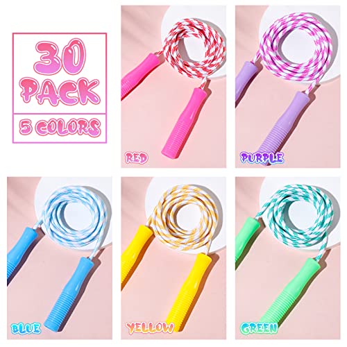 Aoriher Jump Rope for Kids Nylon Adjustable Weighted Braided Fitness Skipping Stripe Ropes with Plastic Handles 8.2 Feet f...