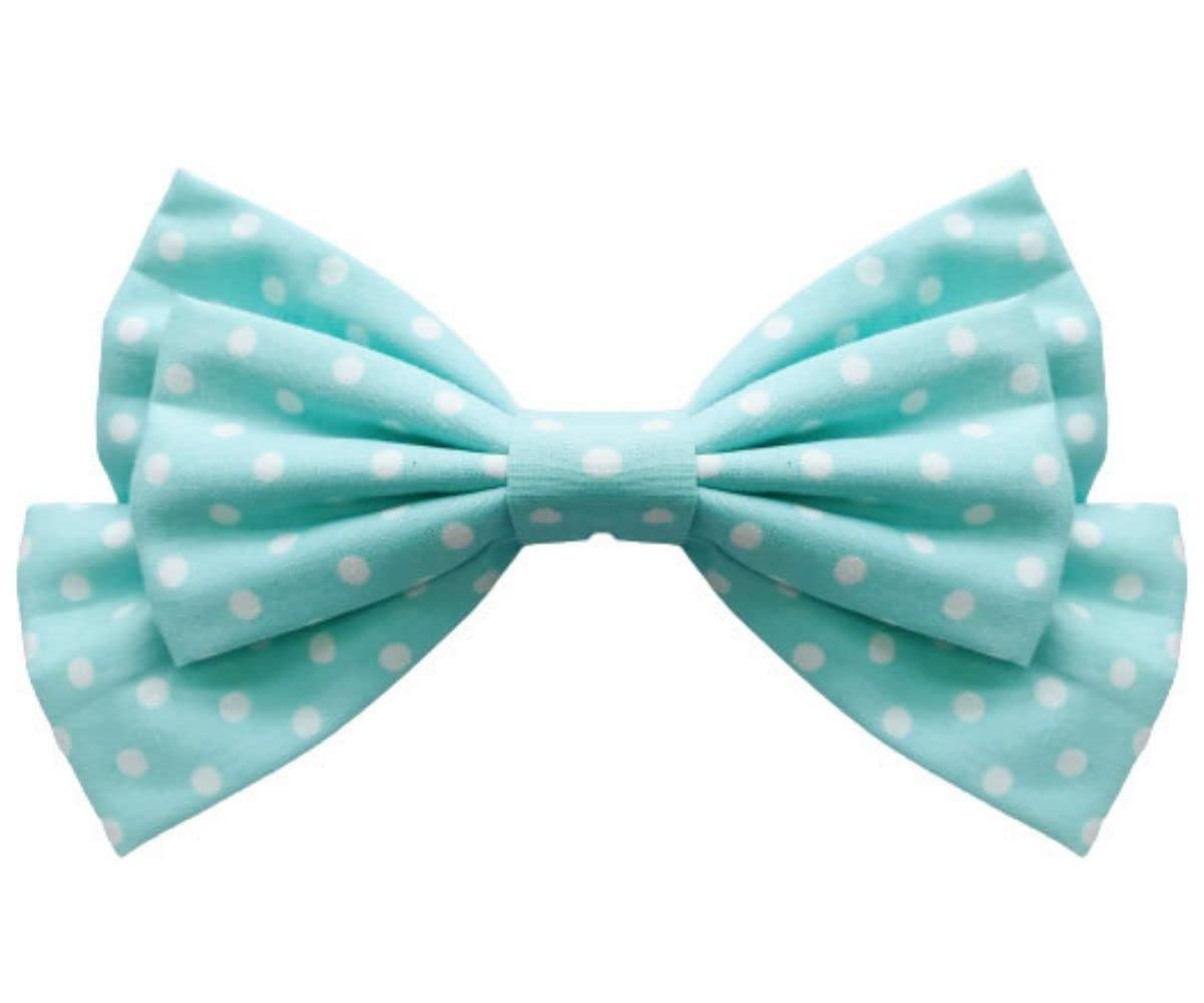 MeeTHan Polka Dot Bows Mice Mouse Hair Clips Ears Elastic Bands Costume Accessories: M12 (Jumbo-Green)