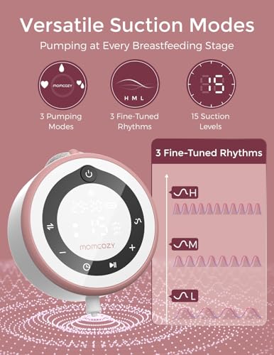 Momcozy Breast Pump V1 Pro Hospital-Grade, Hands-Free & Portable Wearable Pump, Upgraded Electric Pump with 3 Fine-Tuned R...
