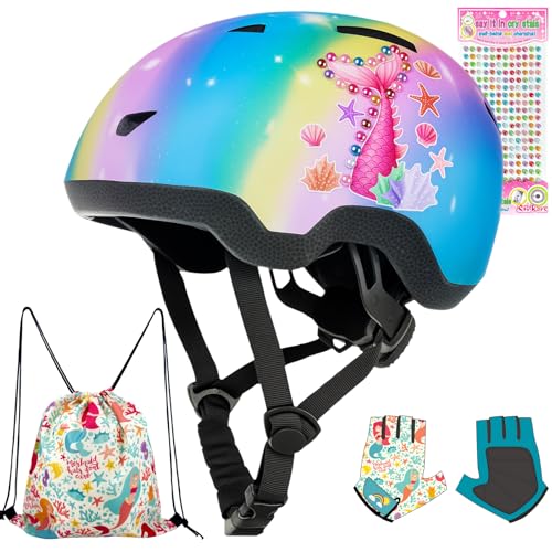 Gingili Life Toddler Bike Helmet with Gloves and Backpack Set, 3 Sizes for Baby Infant to Kids Ages 1-3 3-5 5-8+, Adjustab...