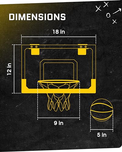 SKLZ Pro Mini Indoor Basketball Hoop - Over The Door – Portable - Great For Home, Dorms, Offices, and Gifts