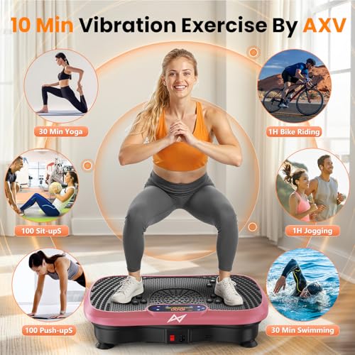AXV Vibration Plate Fitness Platform Exercise Machine Vibrating Shaking Full Body Shaker Workout Vibrate Stand Shake Board...
