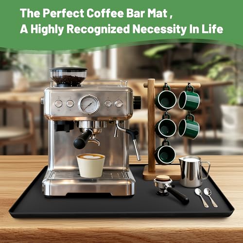 WZGUSXN 24-inch Coffee Mat - Heat Resistant Silicone for Coffee Bar & Kitchen Counter - Bar Mat for Countertops - Decor Un...