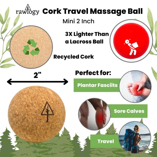 Rawlogy Travel Cork Massage Ball | Lightweight, Sustainable Alternative to Lacrosse Ball for Muscle Pain Relief (1.9 Inch...