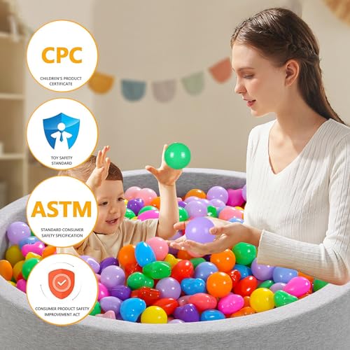 Heopeis Ball Pit Balls Pack of 100 200 500 - Star and Round Set BPA Free Phthalate Free Non-Toxic Crush Proof Play Balls S...