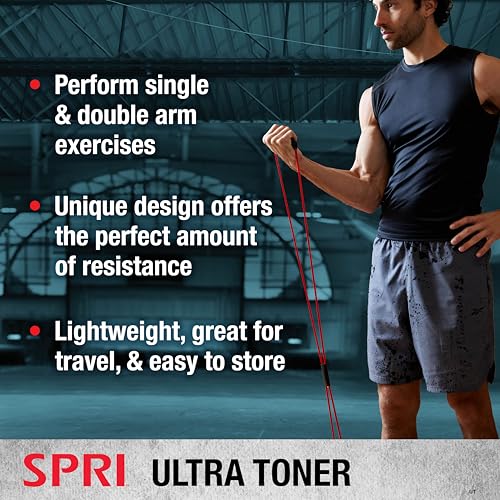 SPRI Ultra Toner Figure 8 Resistance Band with Padded Handles Great for Stretch, Exercise, Fitness Training, Yoga, Resista...