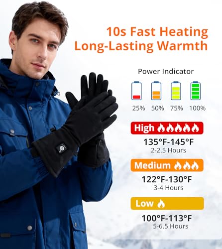 Heated Glove Liners for Women Men - Thin Rechargeable, Touchscreen Compatible, Long-Lasting Warmth for Winter Sports Indoo...