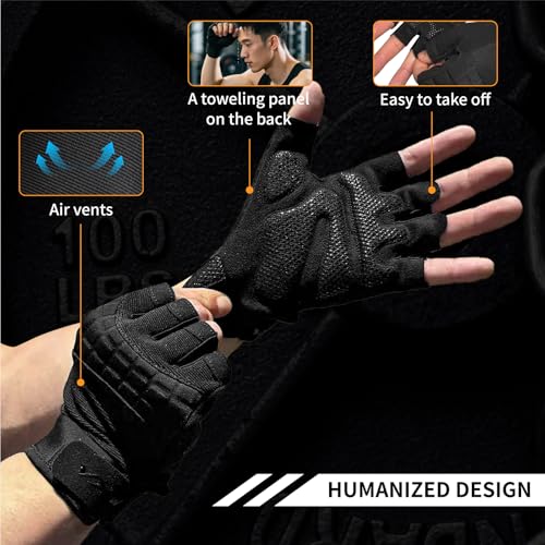 VWX Anti-Slip Gel Palm Workout Gloves for Men and Women - with Sweat-Wicking Fabric for Gym,Weight Lifting, Cycling, Weigh...