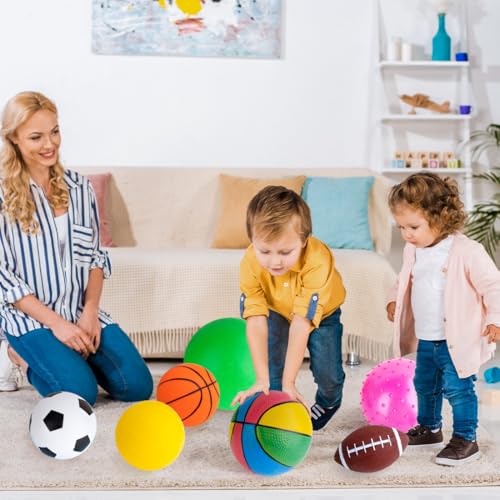 HOESDA Balls for Toddlers 1-3,Toddler Sports Ball Outdoor Toys,Set of 7 Kids Foam Ball Baby Ball Indoor Outdoor Toys-Playg...