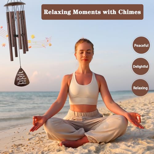 Get Well Gifts for Women Men, 32" Bronze Wind Chimes Inspirational Gifts for Women, Cheer Up Positive Sending You Sunshine...
