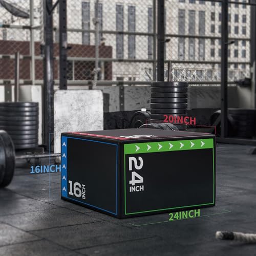 BalanceFrom 3-in-1 Foam Plyometric Jump Box for Home Gym with Multiple Height Options – Versatile Plyo with Non-Slip Surfa...