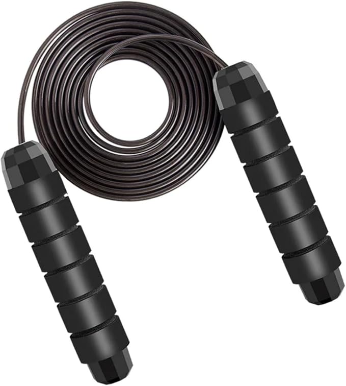 Adjustable Jump Rope for Fitness – Tangle-Free Speed Rope with Comfortable Foam Handles Detachable Metal Bar for Cardio, W...