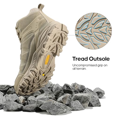 NORTIV 8 Men's Waterproof Hiking Boots Outdoor Mid Trekking Lightweight Mountaineering Shoes Paladin
