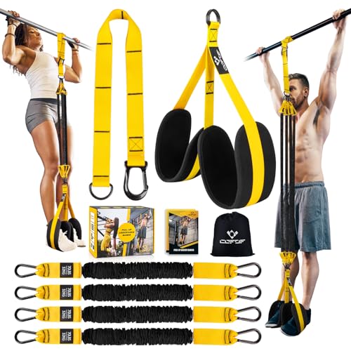 Pull Up Assistance Bands, 4 Adjustable Heavy Duty Resistance Bands for Pull Up Bar, Pull Up Assist Bands with Fabric Feet/...
