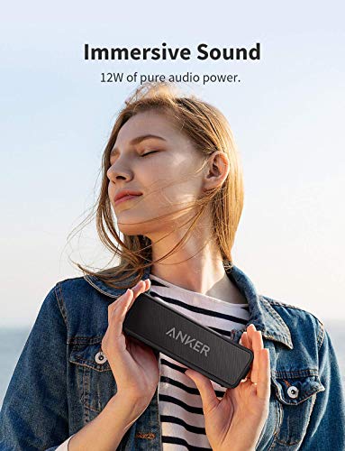 Anker Soundcore 2 Portable Bluetooth Speaker with Stereo Sound, Bluetooth 5, Bassup, IPX7 Waterproof, 24-Hour Playtime, Wi...