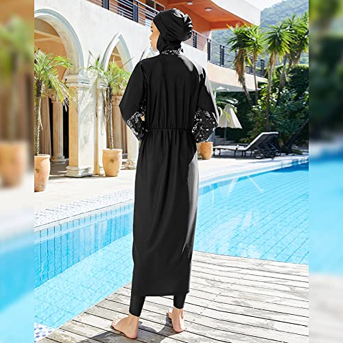Muslim Swimsuits for Women Modest Islamic Arabic Swimwear Burkini Full Cover Hijab Top Pants Swimming Cap Bathing Suits