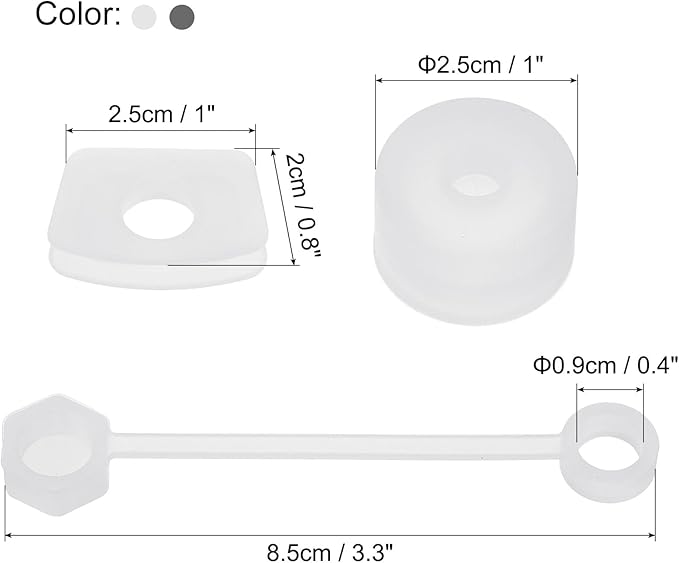 PATIKIL Silicone Spill Stopper for Straw Cup 1.0 2.0 40oz/ 30oz, Set of 9 Tumbler Accessories Including 3 Straw Cover Cap, 3 Square Spill Stopper and 3 Round Leak Stopper, Clear/Grey