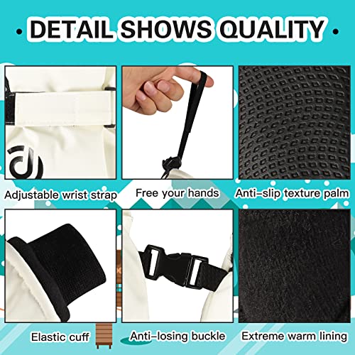OMECHY Winter Gloves Men Women Warm Waterproof Ski 5 Layer Touch Screen Snow Gloves for Cold Weather