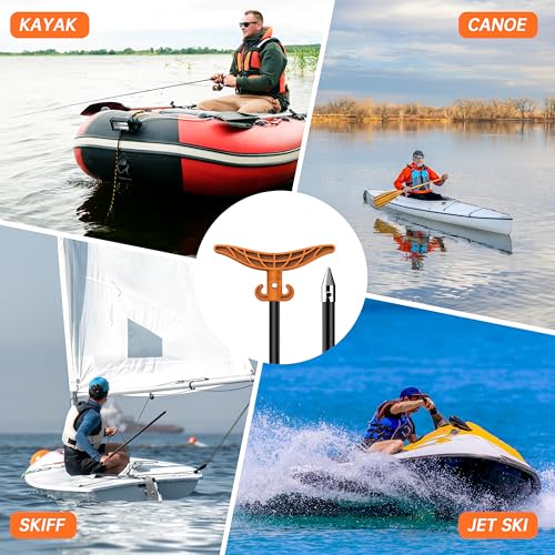 itayak 8.63'/12.3' Shallow Water Anchor Pole with T-Handle, High Strength Fiberglass Reinforced Polyamide66, Mud Anchor Po...