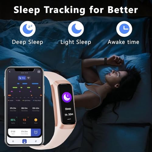 Fitness Tracker Activity Tracker 1.10''AMOLED Touch Color Screen,Smart Watch with 24/7 Blood Oxygen Heart Rate,Sleep Monit...