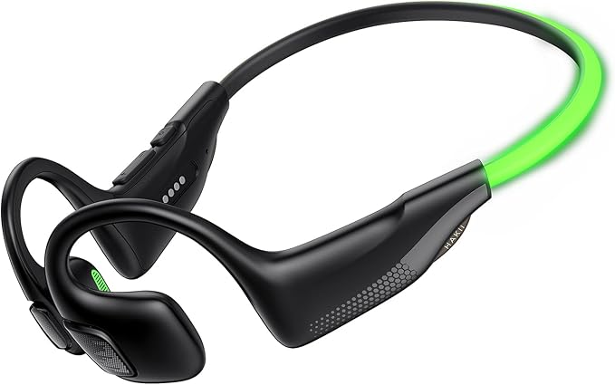 HAKII Light 2 Open Ear Headphones, IPX5 Air Conduction Headphones with 180° Ultra-Bright Beacon String, 16H Playtime, Spor...