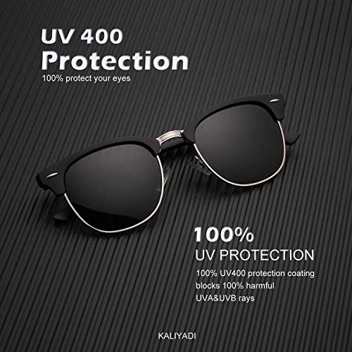 KALIYADI Polarized Sunglasses for Men and Women Semi-Rimless Frame Driving Sun glasses UV Blocking