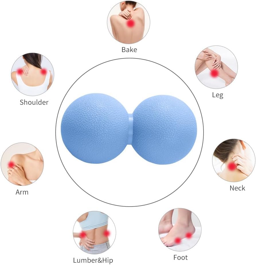 Xensamy Double Lacrosse & Micro-Elastic Peanut Massage Ball - Myofascial Release Tool for Muscle, Back, Foot, and Physical...